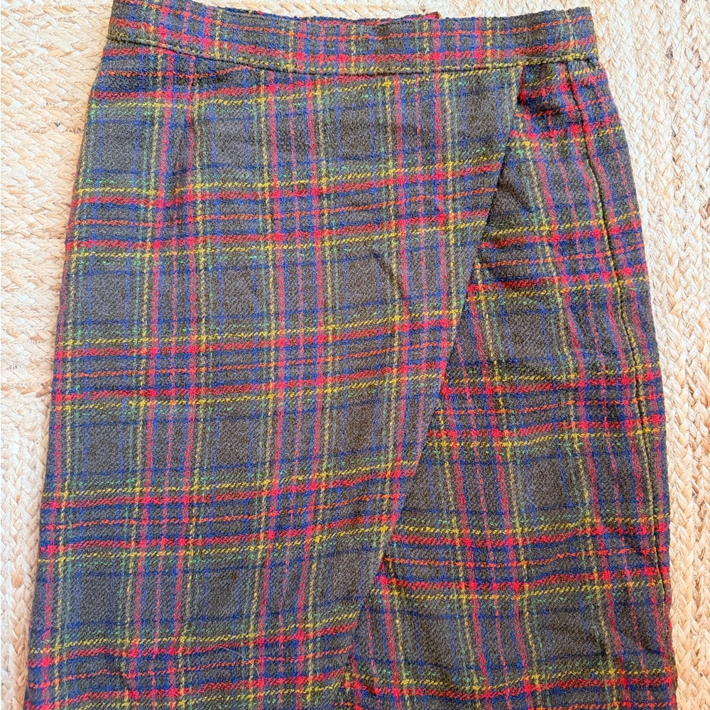 MaxMara Multicolor Plaid Pencil Skirt